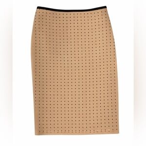 Outback Red Tan Polka Dot Pencil Skirt Size 0 Classic Workwear Office Chic